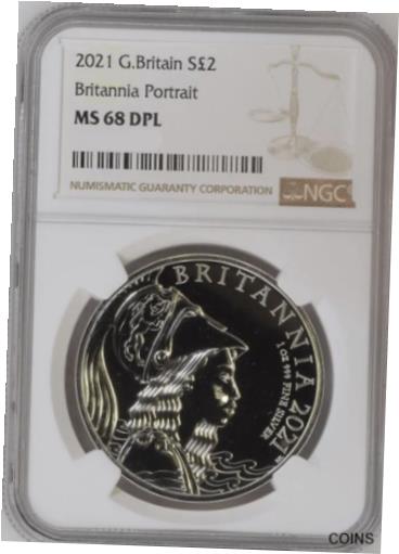  アンティークコイン コイン 金貨 銀貨  [送料無料] 2021 Great Britain Britannia Portrait 1 oz. Silver Coin NGC MS 68 DPL