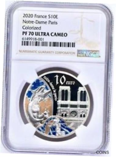  アンティークコイン コイン 金貨 銀貨  [送料無料] 2020 NGC PF70 ULTRA CAMEO France Notre Dame Paris Colorized S10E silver coin