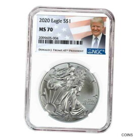 【極美品/品質保証書付】 アンティークコイン コイン 金貨 銀貨 [送料無料] 2020 $1 American Silver Eagle NGC MS70 Trump Label