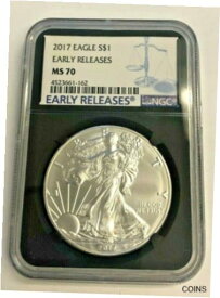 【極美品/品質保証書付】 アンティークコイン コイン 金貨 銀貨 [送料無料] 2017 American Silver Eagle NGC MS70 Early Releases .999 Black Core NGC 1 oz Coin