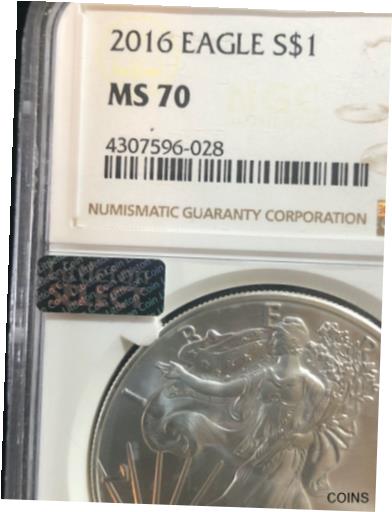 【極美品/品質保証書付】 アンティークコイン 銀貨 2016 U.S. Silver Eagle $1 Dollar NGC MS70 1 Oz Littleton Select Label Coin [送料無料] #sct-wr-012172-567：金銀プラチナ ワールドリソース