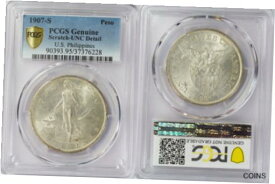 【極美品/品質保証書付】 アンティークコイン コイン 金貨 銀貨 [送料無料] 1907-S US/Philippines Peso ~ PCGS UNC Details ~ Allen#17.01 ~ 80% Silver ~ H6