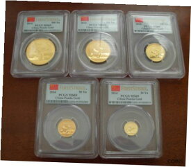 【極美品/品質保証書付】 アンティークコイン 金貨 China 2014 Gold 5 Coin Full UNC Panda Set All Coins PCGS MS69 First Strike [送料無料] #gct-wr-012181-4423