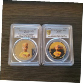 【極美品/品質保証書付】 アンティークコイン Brunei 2014 1oz Gold & Silver Rare Coin 30th Independence Anniversary PCGS PF 68 [送料無料] #cct-wr-012181-4594