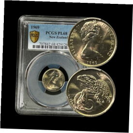 【極美品/品質保証書付】 アンティークコイン 硬貨 NEW ZEALAND. 1969, 5 Cents - PCGS PL68 - Tuatara Reptile [送料無料] #oot-wr-012185-1113
