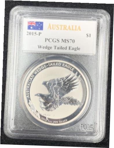 アンティークコイン 銀貨 2015-P Australia $1 Silver Wedge Tailed Eagle PCGS MS-70 [送料無料] #sot-wr-012185-2113のサムネイル