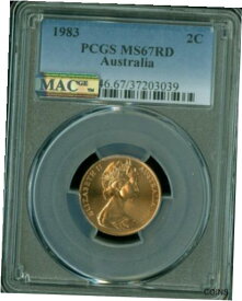 【極美品/品質保証書付】 アンティークコイン 硬貨 1983 AUSTRALIA 2 CENTS PCGS MAC MS-67 RD PQ FINEST GRADE SPOTLESS POP-9 * [送料無料] #oot-wr-012185-2423