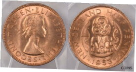 【極美品/品質保証書付】 アンティークコイン 硬貨 New Zealand 1953 1/2 Penny PCGS MS 65 RED PI0151 combine shipping [送料無料] #oot-wr-012185-63