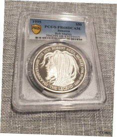 【極美品/品質保証書付】 アンティークコイン コイン 金貨 銀貨 [送料無料] Jamaica 50 dollars 50th Bob Marley PR68 PCGS Silver coin 1995