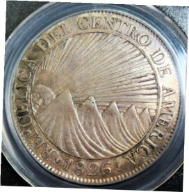 【極美品/品質保証書付】 アンティークコイン 銀貨 Central American Republic: 1826-NG M Silver 8 Reales KM-4 PCGS AU-55. [送料無料] #sot-wr-012186-2141