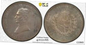 【極美品/品質保証書付】 アンティークコイン コイン 金貨 銀貨 [送料無料] 1917 PCGS UNC Detail 1 Peso Uruguay KM-23 Coin Item #29885A