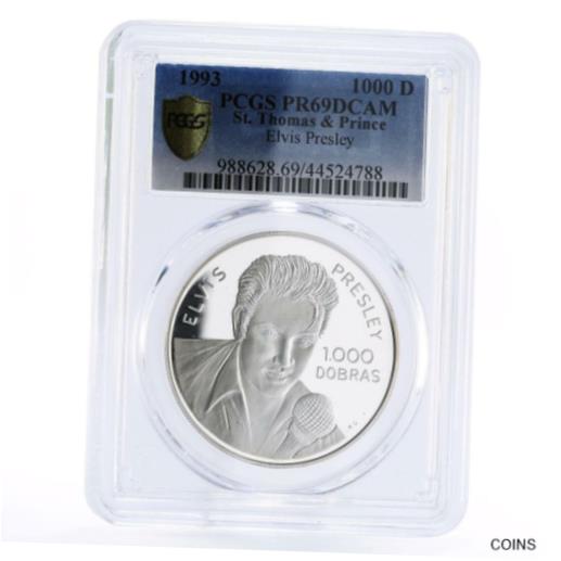  アンティークコイン コイン 金貨 銀貨  [送料無料] Sao Tome and Principe 1000 dobras Icon Elvis Presley PR69 PCGS silver coin 1993 【SALE／79%OFF】