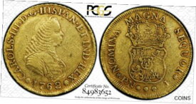 【極美品/品質保証書付】 アンティークコイン 金貨 G027 Very rare COLOMBIA. 1762-J 4 Escudos gold. Popayan mint. PCGS XF Details [送料無料] #got-wr-012188-423