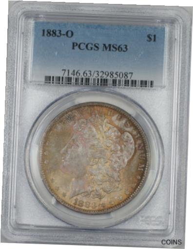 新品入荷  アンティークコイン コイン 金貨 銀貨  [送料無料] 1883-O Morgan Silver Dollar $1 Coin PCGS MS-63 *Nicely Toned* (Tc)