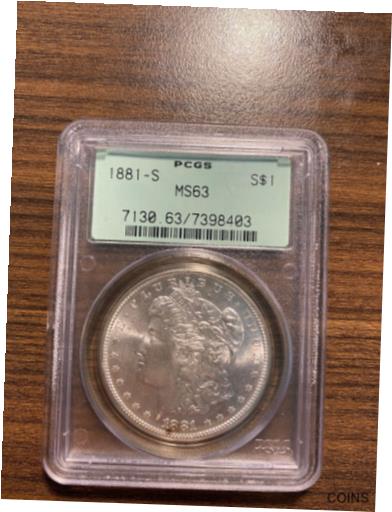 アンティークコイン 銀貨 1881-S Morgan Silver Dollar $1 PCGS MS 63