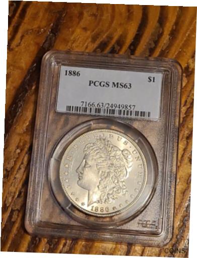  アンティークコイン コイン 金貨 銀貨  [送料無料] 1886 Morgan Silver Dollar ~ PCGS MS63 Beautiful mirror 特売