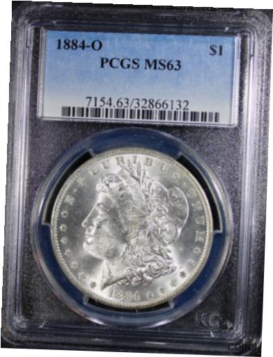 【極美品/品質保証書付】 アンティークコイン 銀貨 1884-O Morgan Silver Dollar -PCGS MS-63 - Mint State 63 [送料無料] #sot-wr-012198-710：金銀プラチナ ワールドリソース