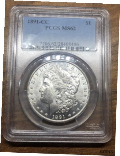 アンティークコイン コイン 金貨 銀貨 [送料無料] 1891-CC Morgan Dollar - PCGS MS 62 - VAM 3 - Spitting Eagle! Semi key Date***のサムネイル