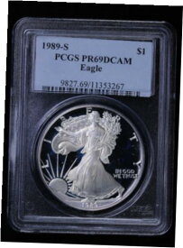【極美品/品質保証書付】 アンティークコイン コイン 金貨 銀貨 [送料無料] 1989 S Proof Silver Eagle PCGS PR 69 Ultra Cameo