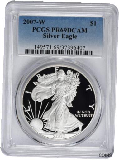 アンティークコイン 銀貨 2007-W American Silver Eagle Dollar PR69DCAM PCGS Proof 69 Deep Cameo [送料無料] #sot-wr-012209-266