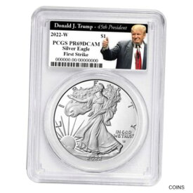 【極美品/品質保証書付】 アンティークコイン 銀貨 2022-W Proof $1 American Silver Eagle PCGS PR69DCAM FS Trump 45th President Labe [送料無料] #sot-wr-012209-528