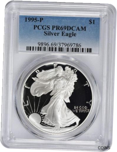 特別セーフ  アンティークコイン コイン 金貨 銀貨  [送料無料] 1995-P American Silver Eagle Dollar PR69DCAM PCGS Proof 69 Deep Cameo