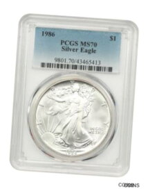 【極美品/品質保証書付】 アンティークコイン コイン 金貨 銀貨 [送料無料] 1986 Silver Eagle $1 PCGS MS70 - American Eagle Silver Dollar ASE
