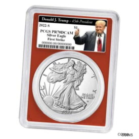 【極美品/品質保証書付】 アンティークコイン コイン 金貨 銀貨 [送料無料] 2022-S Proof $1 American Silver Eagle PCGS PR70DCAM FS Trump 45th President Labe