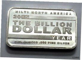 【極美品/品質保証書付】 アンティークコイン コイン 金貨 銀貨 [送料無料] SCARCE HILTI NORTH AMERICA 2015 The Billon Dollar Year 5oz .999 Silver Bar Rare!