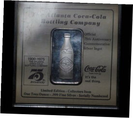 【極美品/品質保証書付】 アンティークコイン コイン 金貨 銀貨 [送料無料] 1975 Vintage Coca-Cola Atlanta 75th Anniversary 1oz 999 FINE Silver Bar C1358