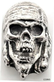 【極美品/品質保証書付】 アンティークコイン コイン 金貨 銀貨 [送料無料] Skull & Headband 4.3oz. .999 Silver Poured Bar PBB