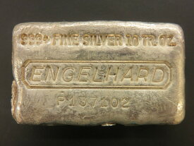 【極美品/品質保証書付】 アンティークコイン コイン 金貨 銀貨 [送料無料] Engelhard Rough Pour Reverse Impression Error 10oz .999 Fine Silver Bar