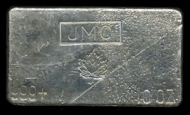 【極美品/品質保証書付】 アンティークコイン コイン 金貨 銀貨 [送料無料] Johnson Matthey Canada JMC Maple Leaf 999+ Fine Poured 10oz Silver Bar [032DUD]