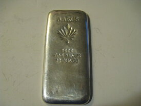 【極美品/品質保証書付】 アンティークコイン コイン 金貨 銀貨 [送料無料] Collectible Canadian 10 oz Aarus 9999 Fine Poured Silver Bar