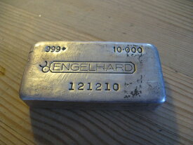 【極美品/品質保証書付】 アンティークコイン コイン 金貨 銀貨 [送料無料] Collectible Vintage 10 oz Engelhard 999 Silver Poured Bar