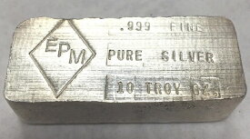 【極美品/品質保証書付】 アンティークコイン コイン 金貨 銀貨 [送料無料] Vintage Silver 10 Troy oz Poured Bar .999 Fine - 1980's