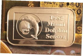 【極美品/品質保証書付】 アンティークコイン コイン 金貨 銀貨 [送料無料] ST-52 MIAMI DOLPHINS SCHEDULE 1982 NFL Football 999 SILVER ART BAR 1 TROY OZ