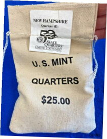 【極美品/品質保証書付】 アンティークコイン コイン 金貨 銀貨 [送料無料] 2000 D New Hampshire $25 U.S. Mint Quarter Bag Sealed 100 Coins