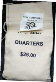 【極美品/品質保証書付】 アンティークコイン コイン 金貨 銀貨 [送料無料] $25 US Mint Sewn BU 2000-D New Hampshire State Quarters Bag Original Packaging