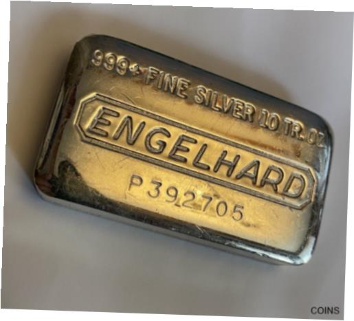 アンティークコイン コイン 金貨 銀貨 [送料無料] Vintage 10 oz .999 silver Engelhard Old Poured silver bar #P392705
