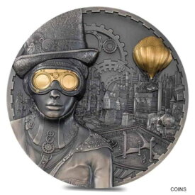 【極美品/品質保証書付】 アンティークコイン 銀貨 2022 Cook Island Steampunk 1 Kilo Edition Antique Finish Silver Coin [送料無料] #scf-wr-012265-325