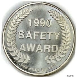 【極美品/品質保証書付】 アンティークコイン コイン 金貨 銀貨 [送料無料] 1990 1 Oz .999 Fine Silver Round BUWilsonart Safety Award Ralph Wilson Plastics