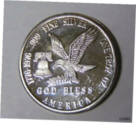 【極美品/品質保証書付】 アンティークコイン コイン 金貨 銀貨 [送料無料] 1776-1976 God Bless America Eagle 1 oz .999 Fine Silver Round (41321)
