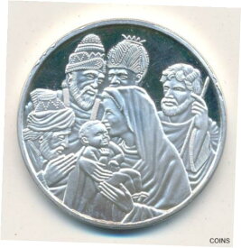 【極美品/品質保証書付】 アンティークコイン コイン 金貨 銀貨 [送料無料] 1999 WISE MEN JOSEPH MADONNA & BABY JESUS ONE OZ .999 SILVER ROUND - SHIPS FREE!