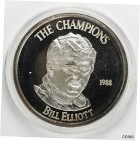 【極美品/品質保証書付】 アンティークコイン コイン 金貨 銀貨 [送料無料] 1988 The Champions Bill Elliott 1oz Silver Art Round .999 NASCAR Winston Cup