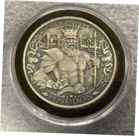 【極美品/品質保証書付】 アンティークコイン コイン 金貨 銀貨 [送料無料] Poseidon Ocean Emperor 1 oz .999 Silver Coin Lost City of Atlantis Antiqued