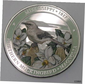 【極美品/品質保証書付】 アンティークコイン コイン 金貨 銀貨 [送料無料] Northern Mockingbird Magnolia Mississippi State bird 1 oz .999 silver proof