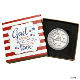 【極美品/品質保証書付】 アンティークコイン コイン 金貨 銀貨 [送料無料] God Bless America 1oz 999 Fine Silver Round by SilverTowne in Patriotic Gift Box