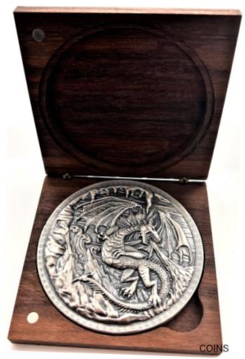  アンティークコイン コイン 金貨 銀貨  [送料無料] Monarch Dragon vs Viking 10oz. .999 Silver Round with Box 人気新品入荷