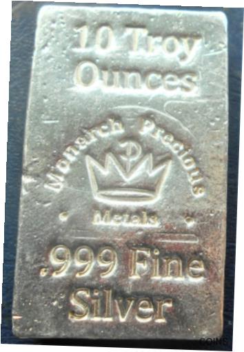  アンティークコイン コイン 金貨 銀貨  [送料無料] Classic MPM Monarch Precious Metals 10 oz .999 Hand Poured Silver Art Bar